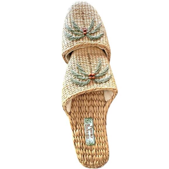 Tommy Bahama Women's Palms Away Raffia Slippers 6 - Picture 4 of 5